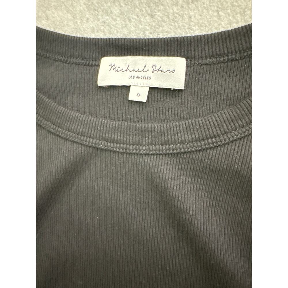 Michael Stars “Ricci” Power Shoulder Stretch Cotton Blend Rib Dress –Size Small - Picture 4 of 8